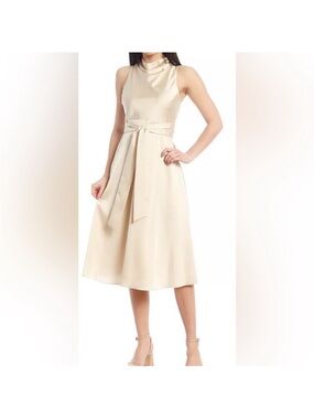 Antonio Melani Kinnon Satin A-Line Midi Dress